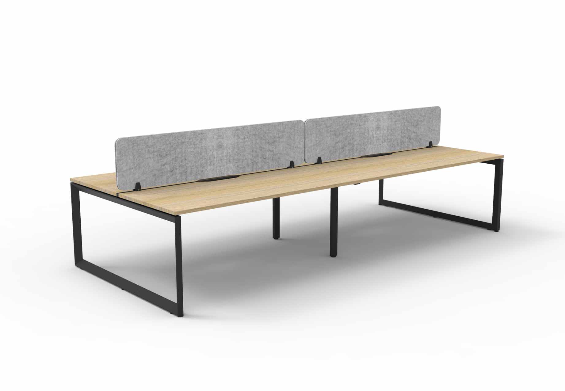 Loop 4 Person Double Sided Workstation - with Eco Screen